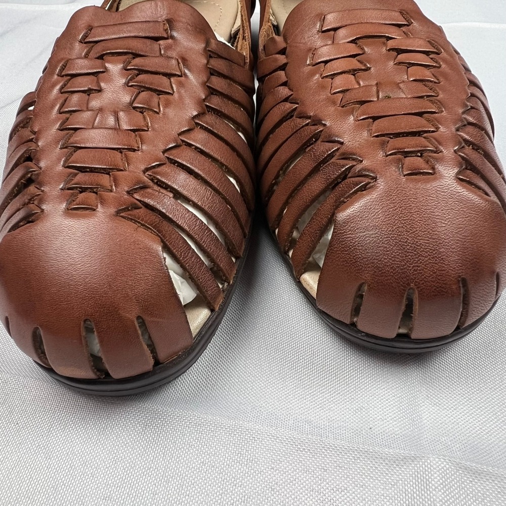 Softspots Trinidad‎ Brown Woven Leather Flats Comfort Slip On Loafers Size 10 M - Picture 6 of 11
